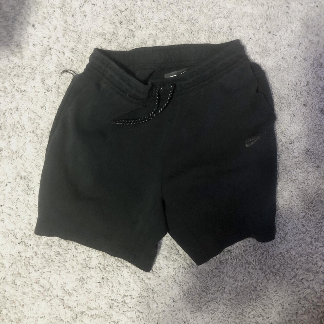mens nike fleece shorts black