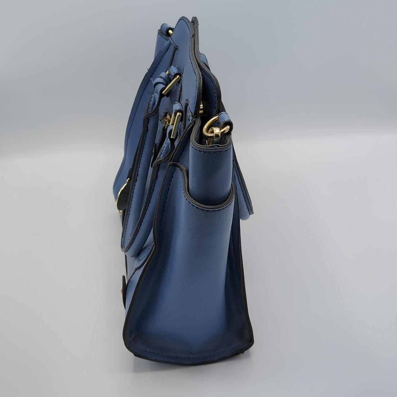 London Fog Weather or Not Faux Ostrich / Leather Handbag Purse Shoulder Bag  c3 | eBay