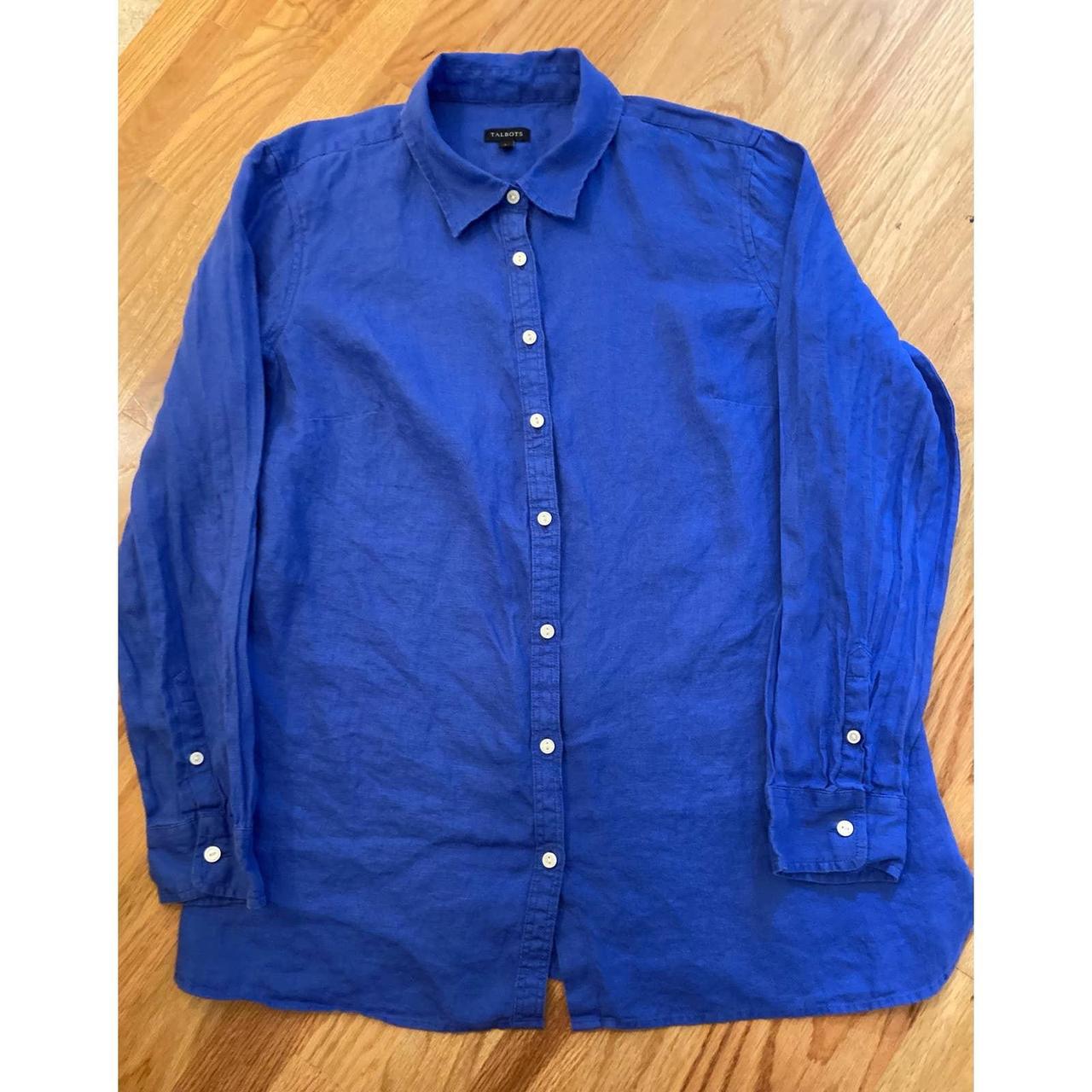 Talbots Women's Blue Blouse | Depop