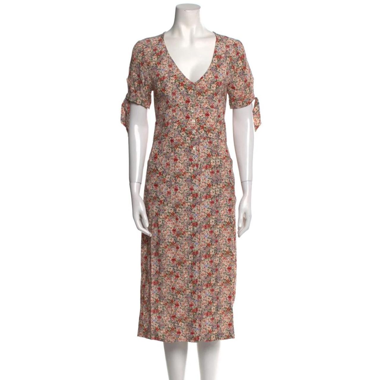 DESCRIPTION • Rouje Dress • Orange • Floral Print • | Depop