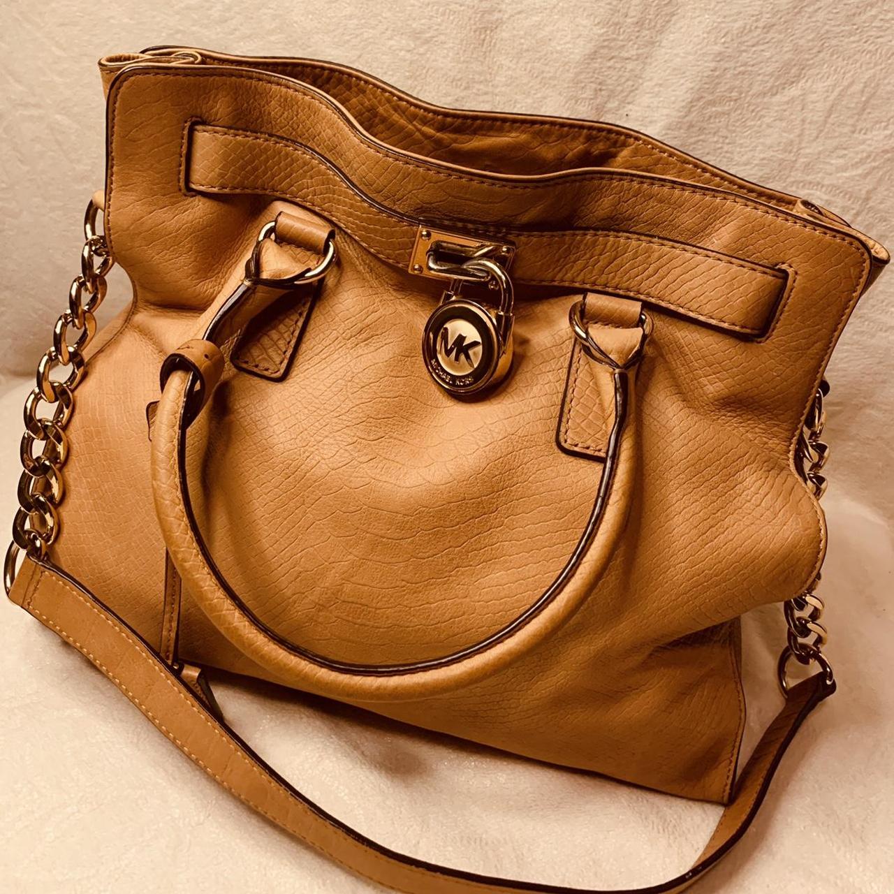 Authentic pre-loved Michael Kors Hamilton style tan... - Depop