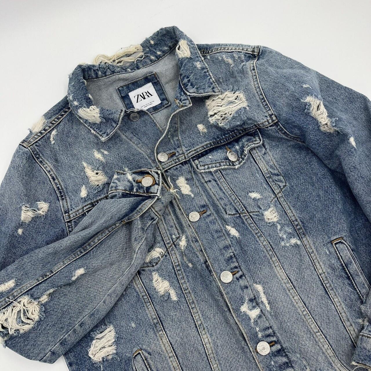 Ripped denim hot sale jacket zara