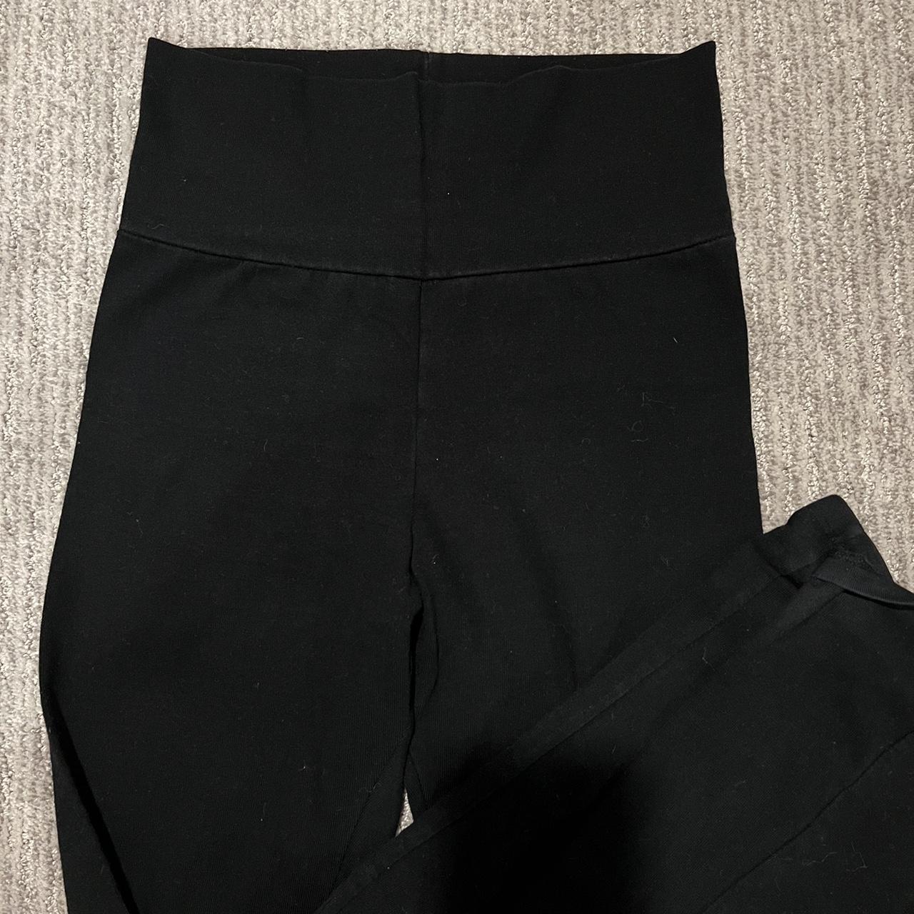 Brandy Melville flared black leggings - cotton material - Depop