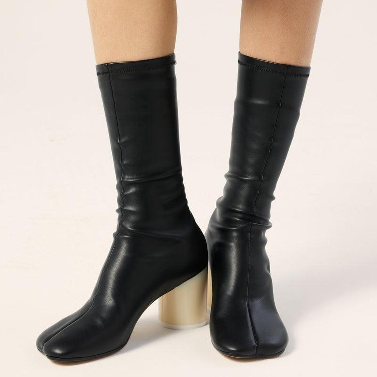 【関税＆送料込み】Mm6 Maison Margiela Black Leather Tabi B MM6 Maison Margiela Black Zip Leather Boots MM6 Maison Margiela