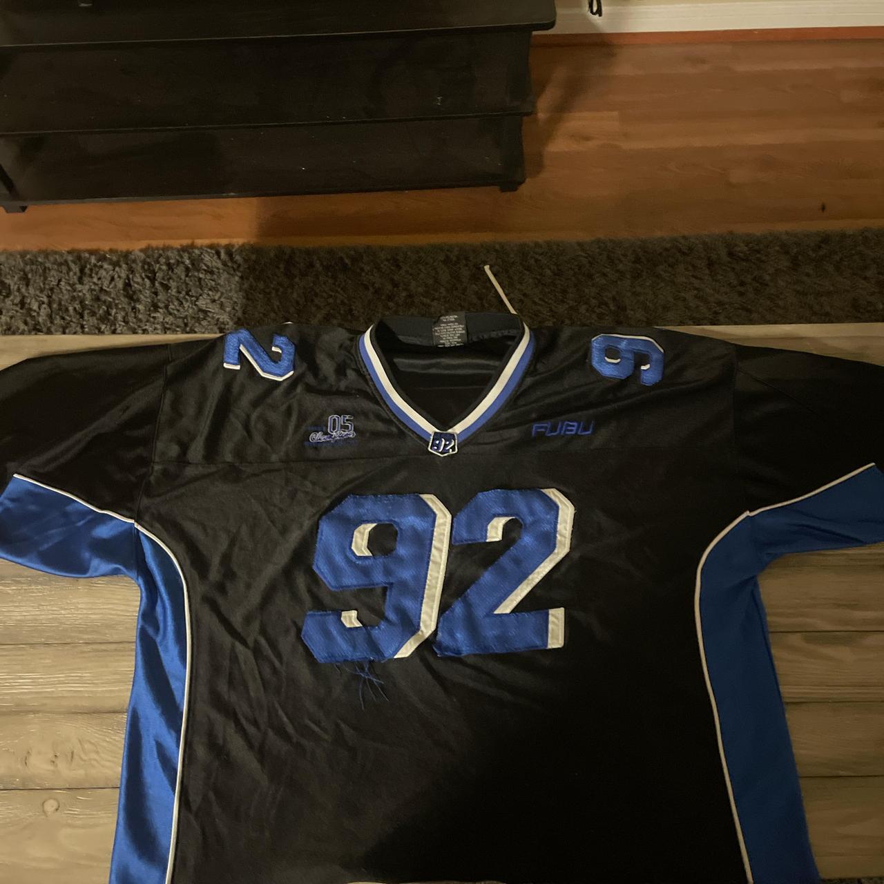 2000s Fubu black and blue jersey vintage jersey... Depop