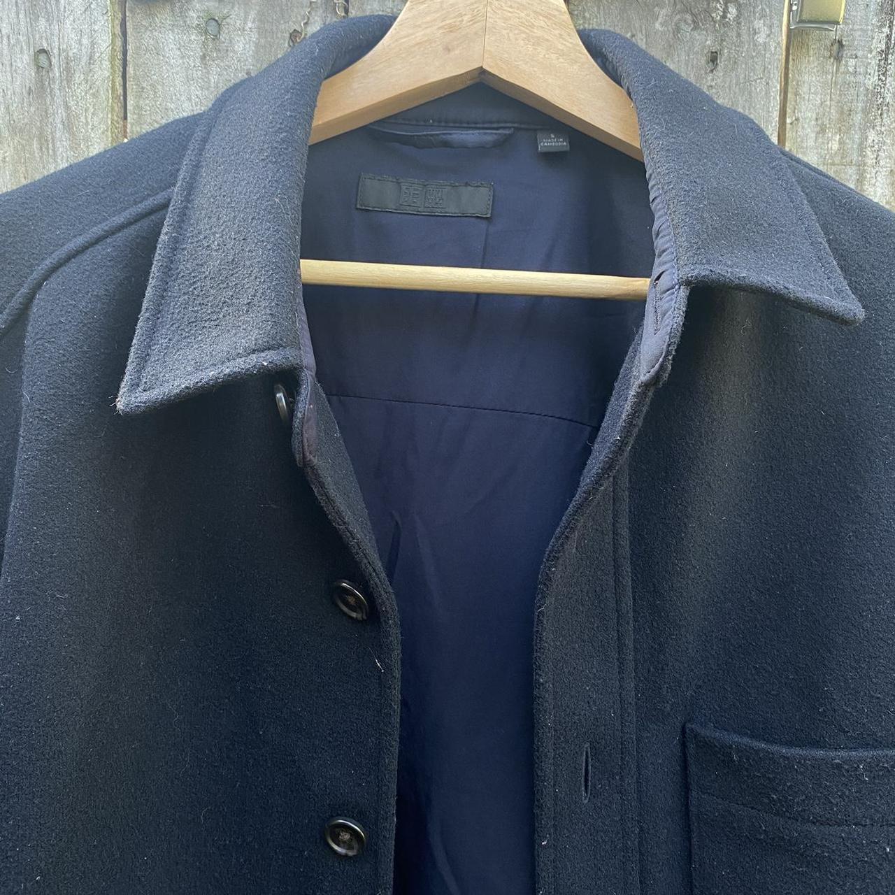 Uniqlo navy men’s shirt jacket or ‘shacket’ size... - Depop