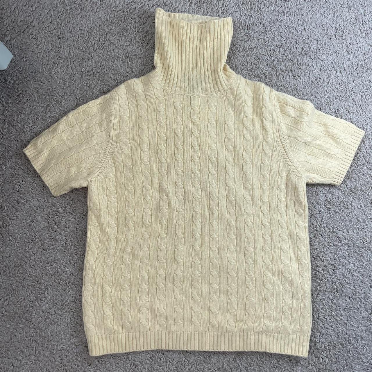 100 Cashmere 🧶 vintage 90s Lands’ End yellow shirt... Depop