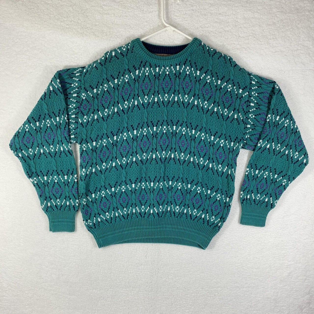 Store JANTZEN Vintage Blue & Green Pullover Sz L