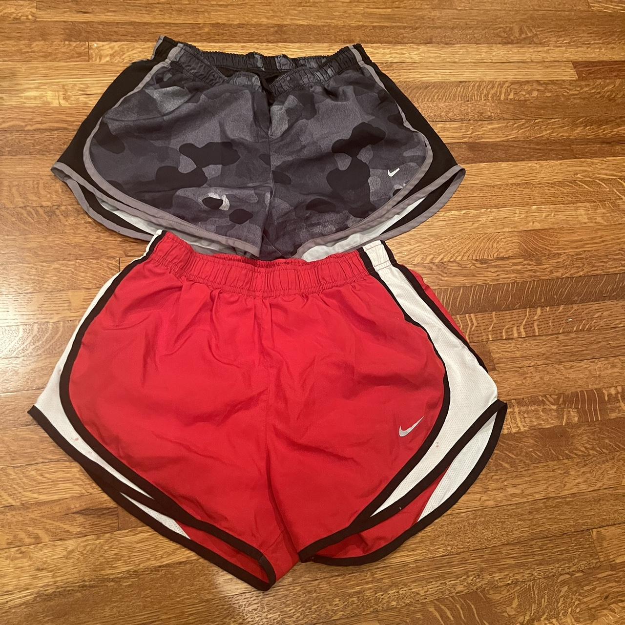 nike red and black shorts