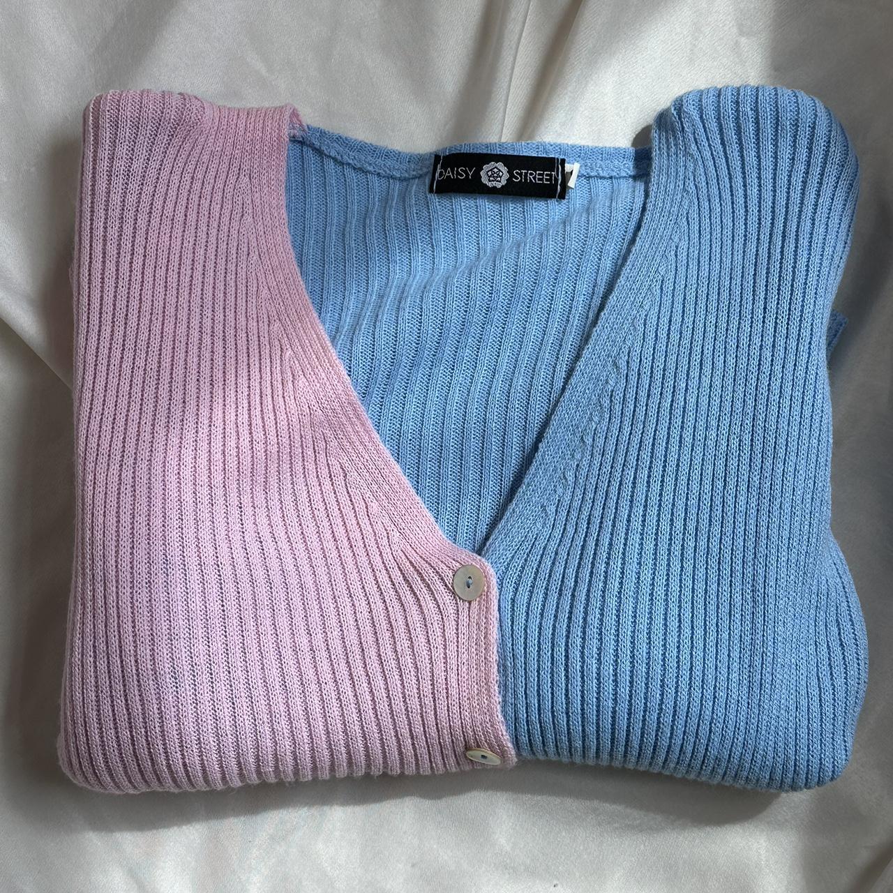 Daisy Street Women's Pink and Blue Cardigan