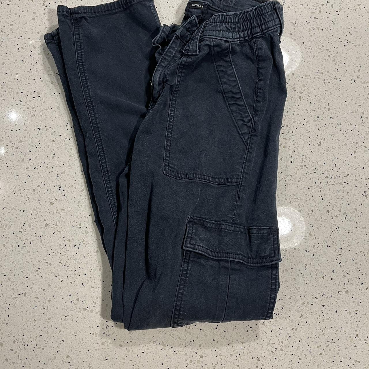 black washed american eagle cargo pants - size 0... - Depop