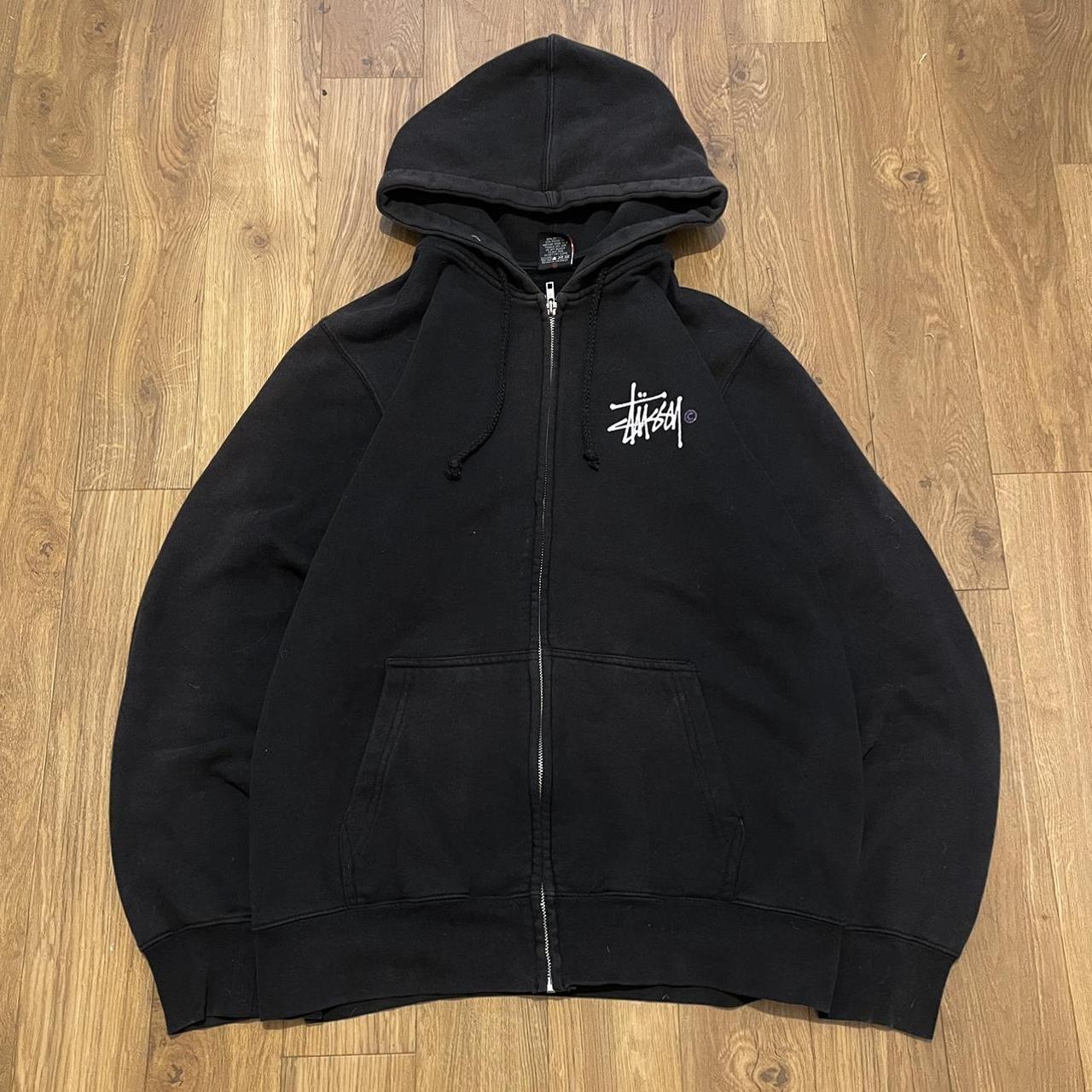 Black Stussy Zip Hoodie Jumper Size: Medium Great... - Depop