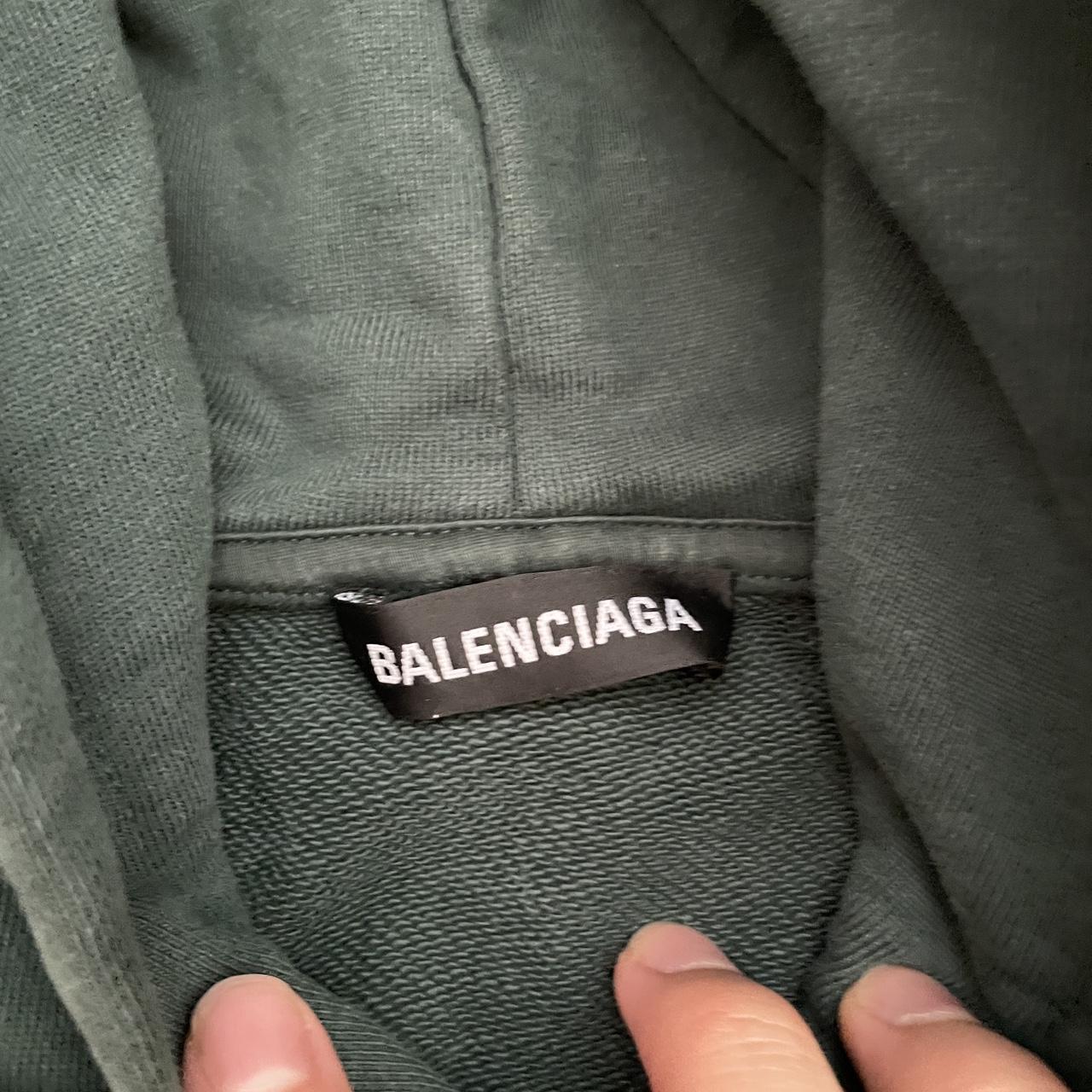 balenciaga green distressed hoodie. the quality is - Depop