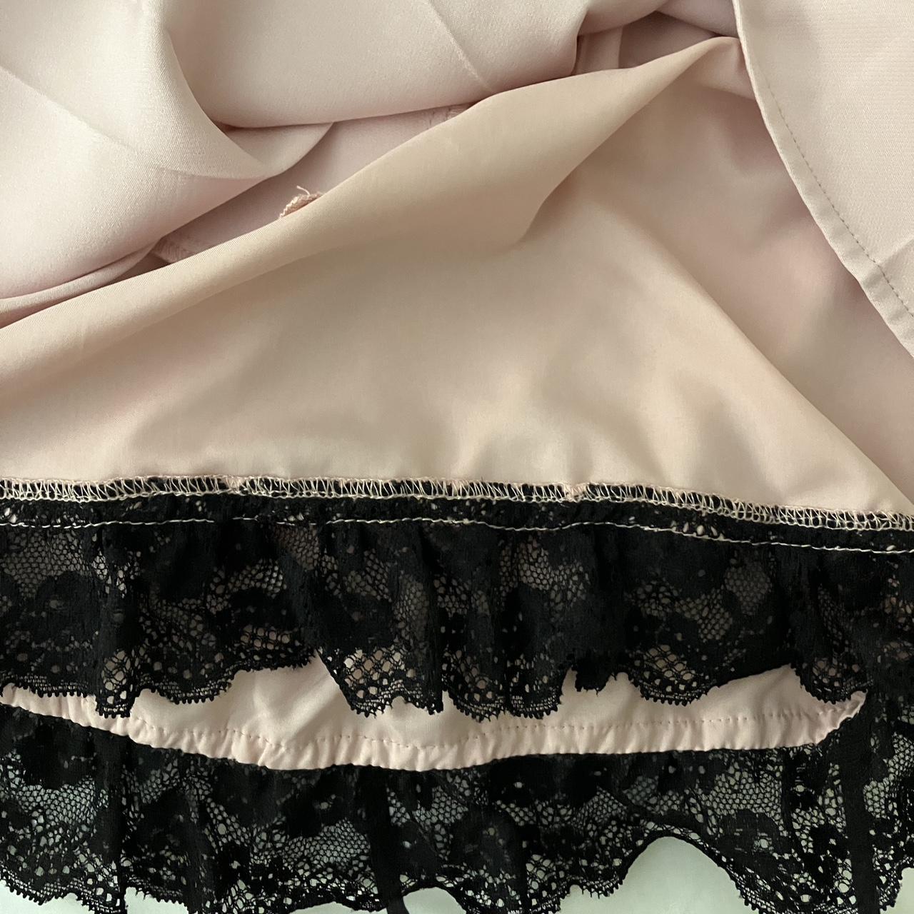 DearMyLove Pink and Black Lace Skirt Waist: 23.5-26... - Depop