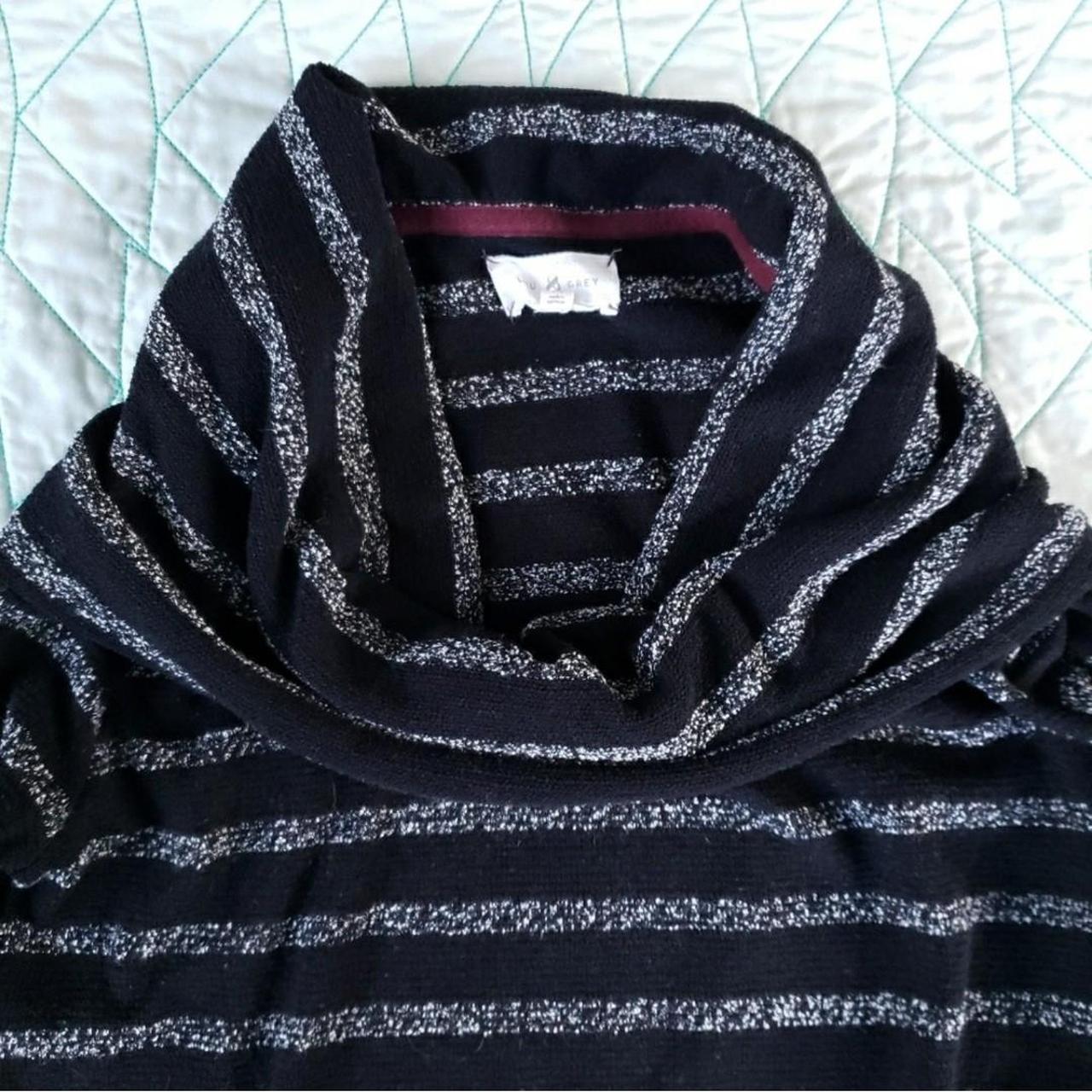 Lou Grey Black Gray Striped Cowl Neck Depop
