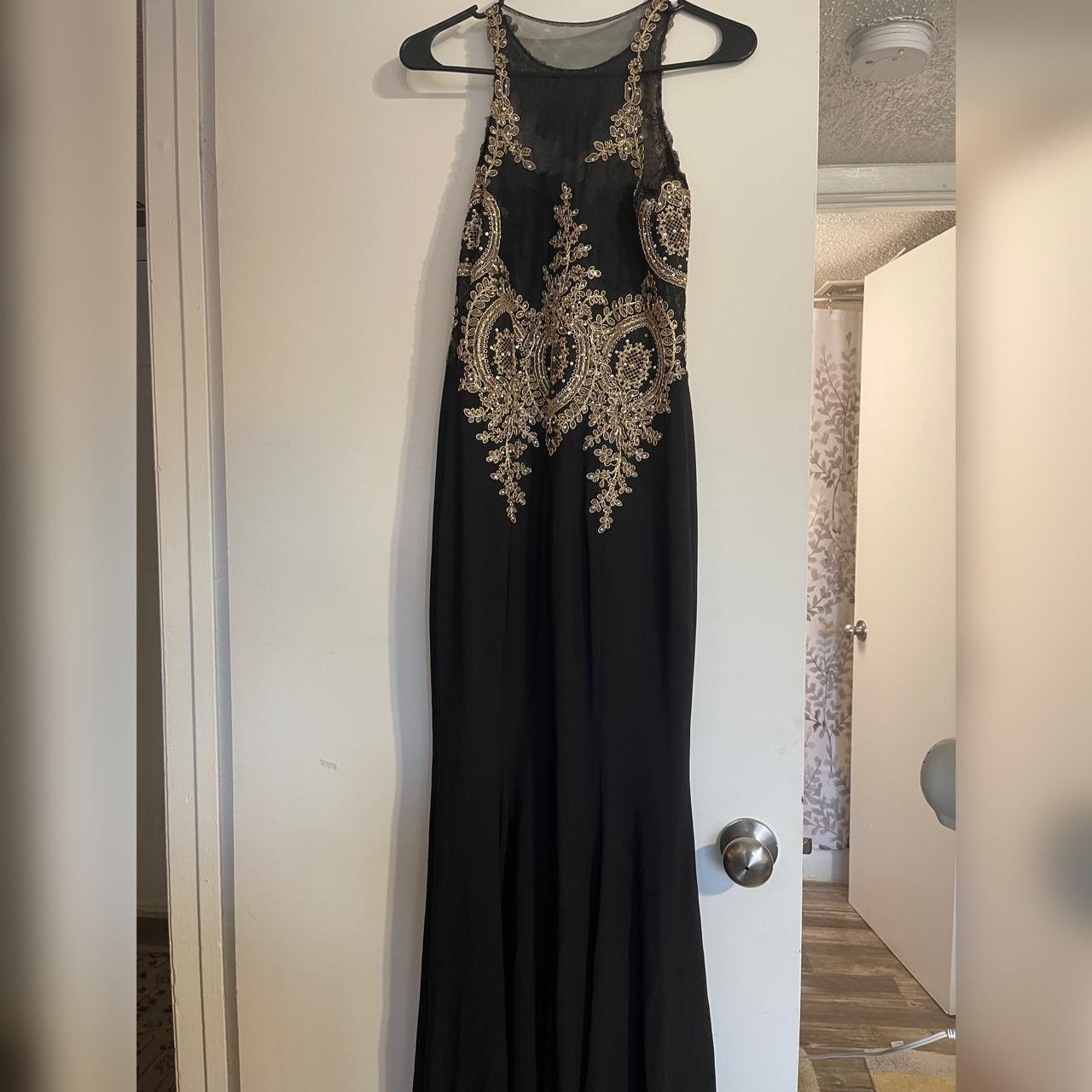 Macy's black and hotsell gold dress