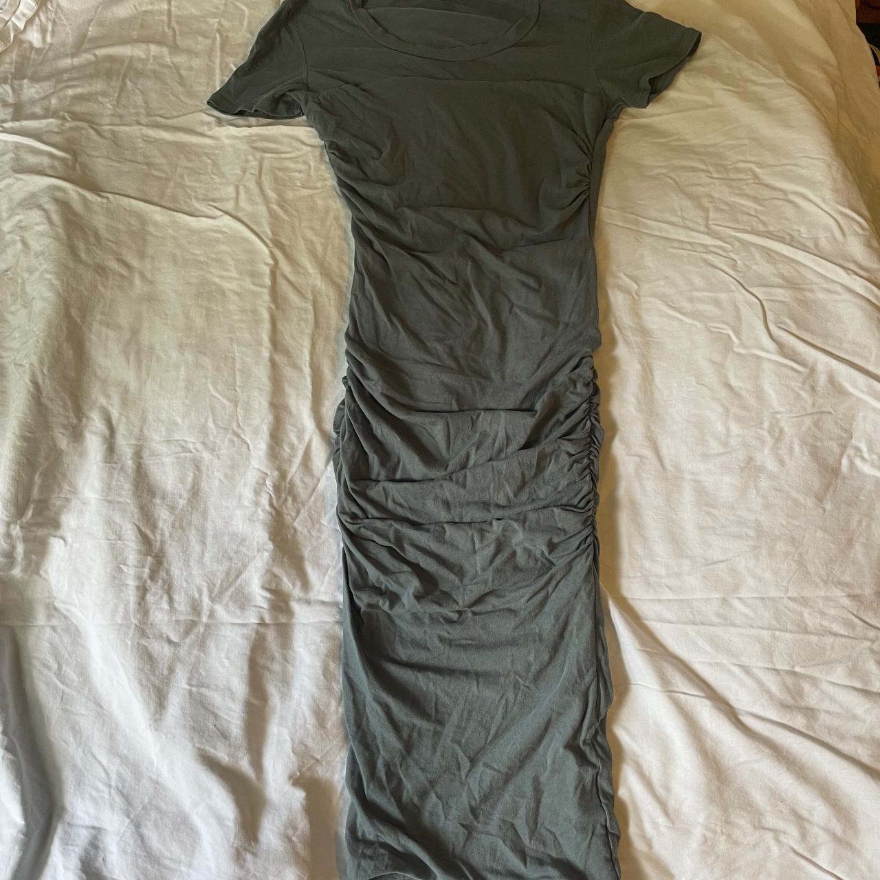 Standard James Perse Skinny Ruched Bodycon... Depop