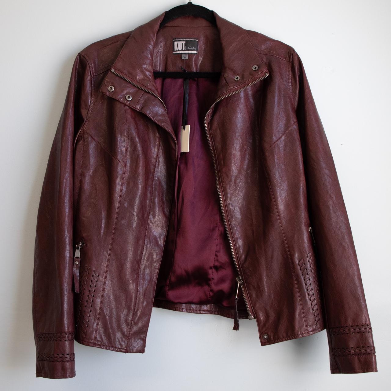 Kut from the Kloth Women's Burgundy Jacket | Depop