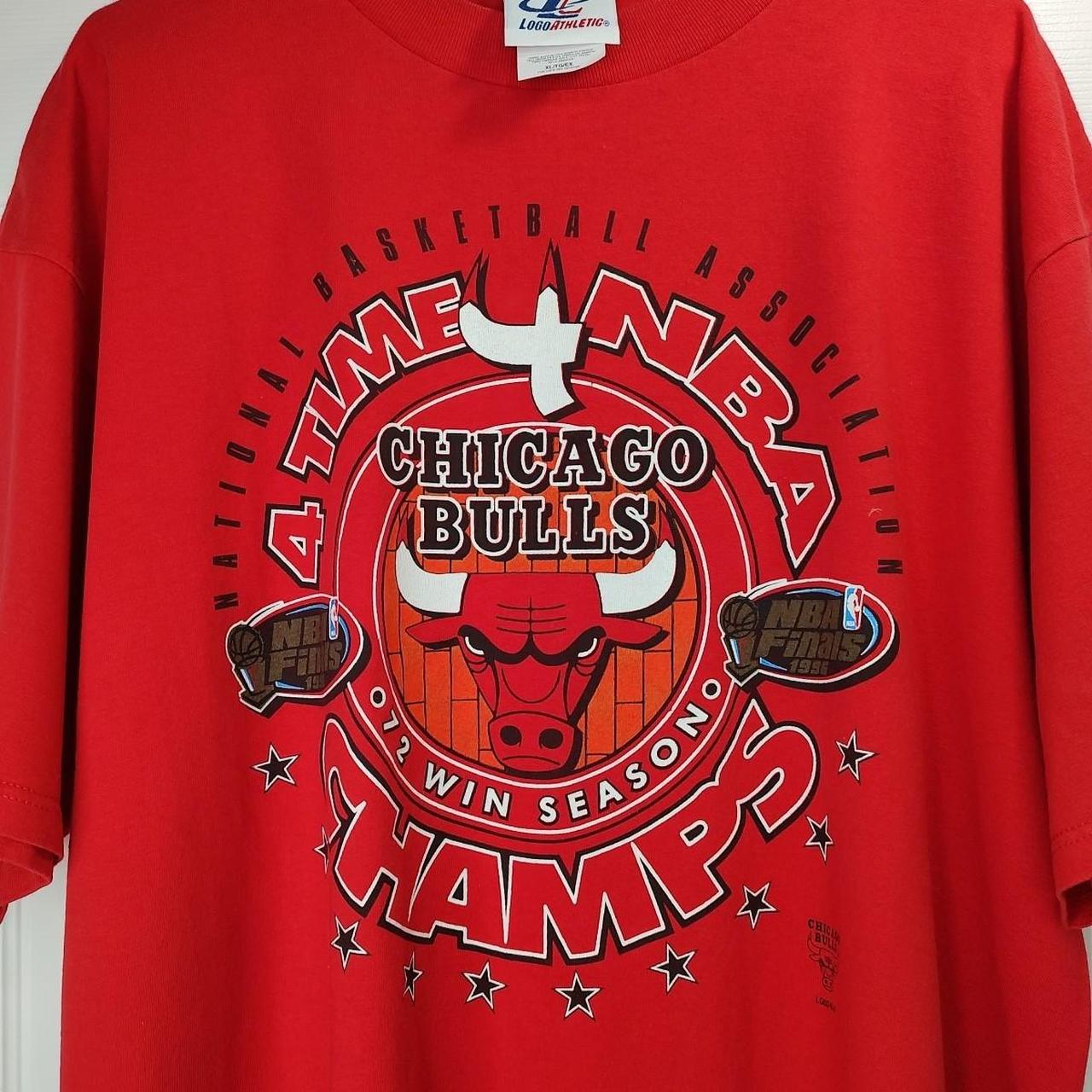 VTG 90s Chicago Bulls outlets 72 Record Wins Double Sided XXL