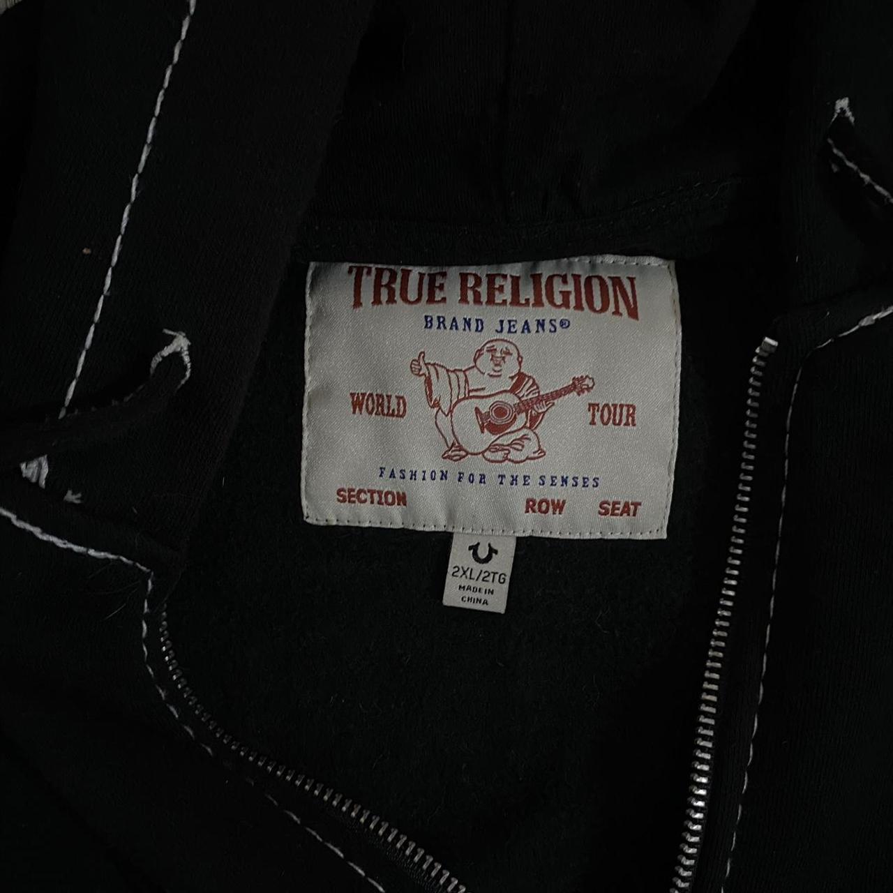 Black True Religion Stitch Hoodie Size 2XL Could... Depop