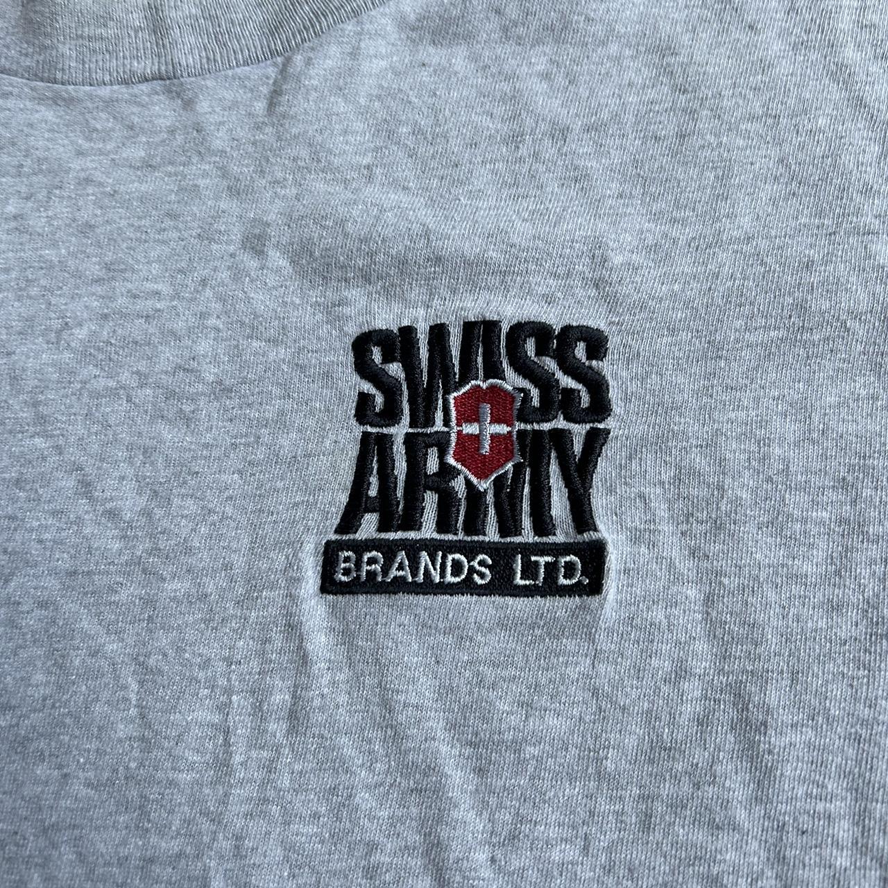Vintage Swiss army brand logo grey tshirt No... Depop
