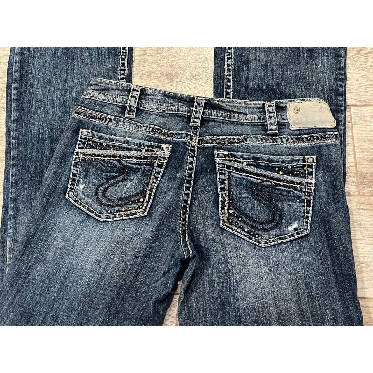 Store Silver jeans Aiko Bootcut Western Denim Jean 30 x 33 Boot 30x33 Distressed Studs