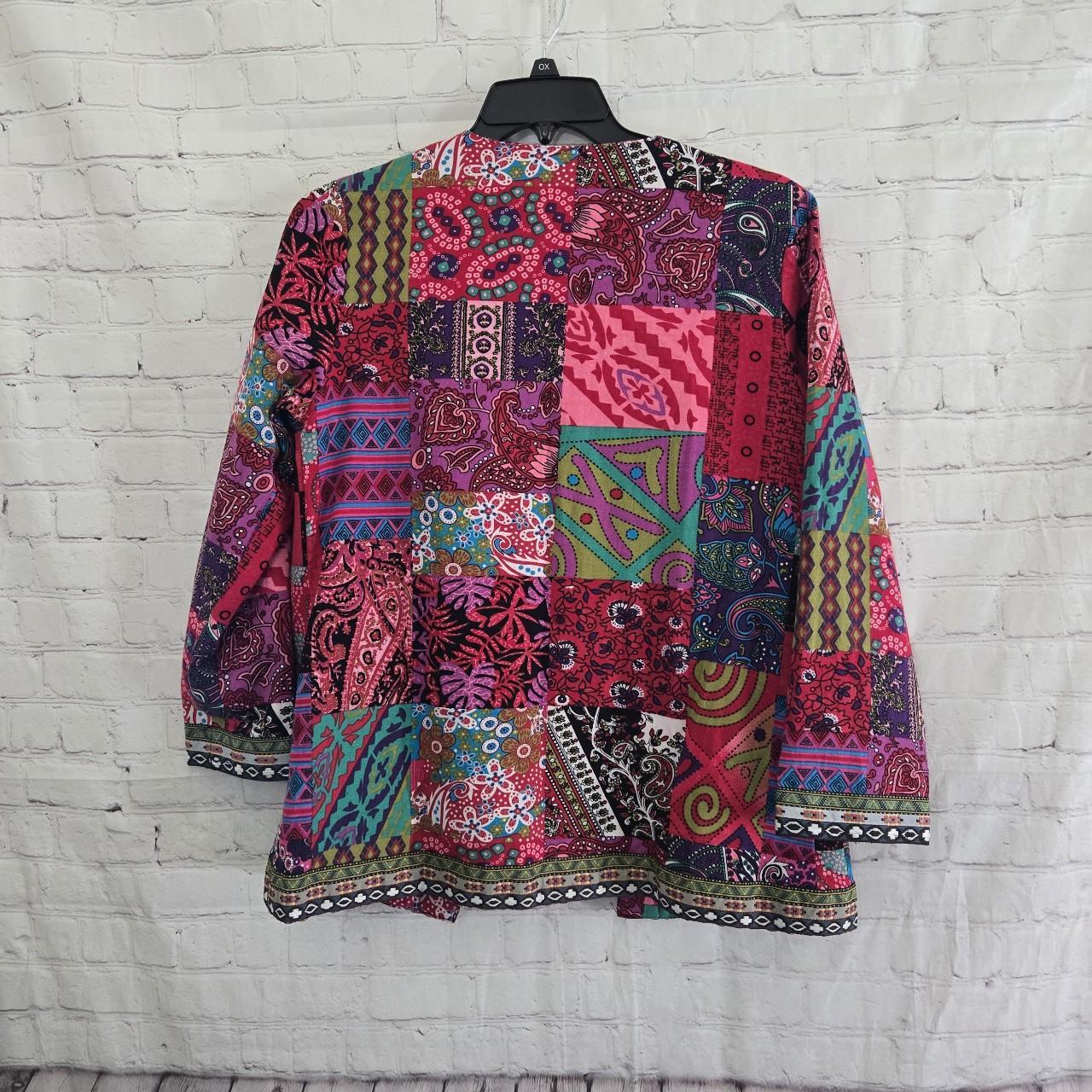 Women's Jacket - Multi/Pink - L – Patchwork paisl… - image 3