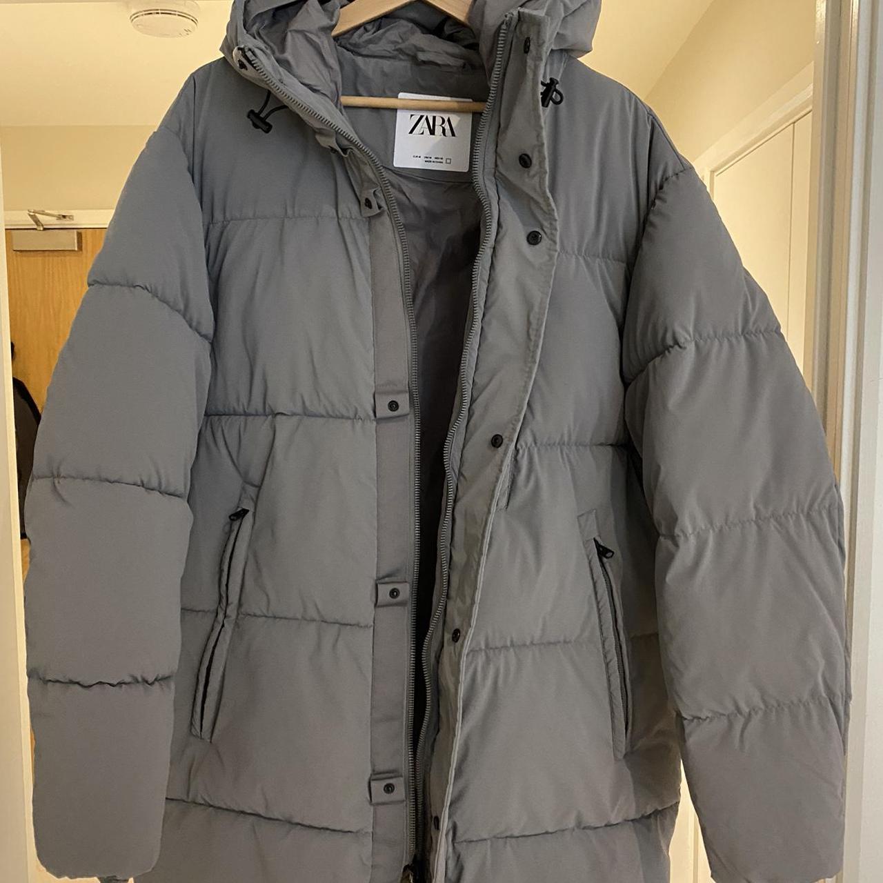 Zara Men's Grey Coat Depop