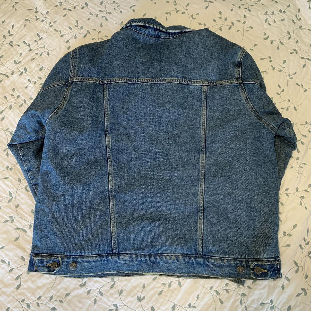 Lee Denim Sherpa Lined Jacket Size Large Grunge... - Depop