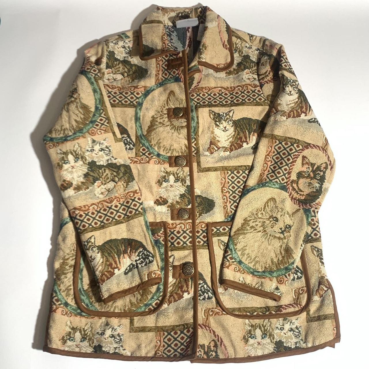 Women’s Blair Cat Tapestry Jacket/Fall Coat Size... - Depop