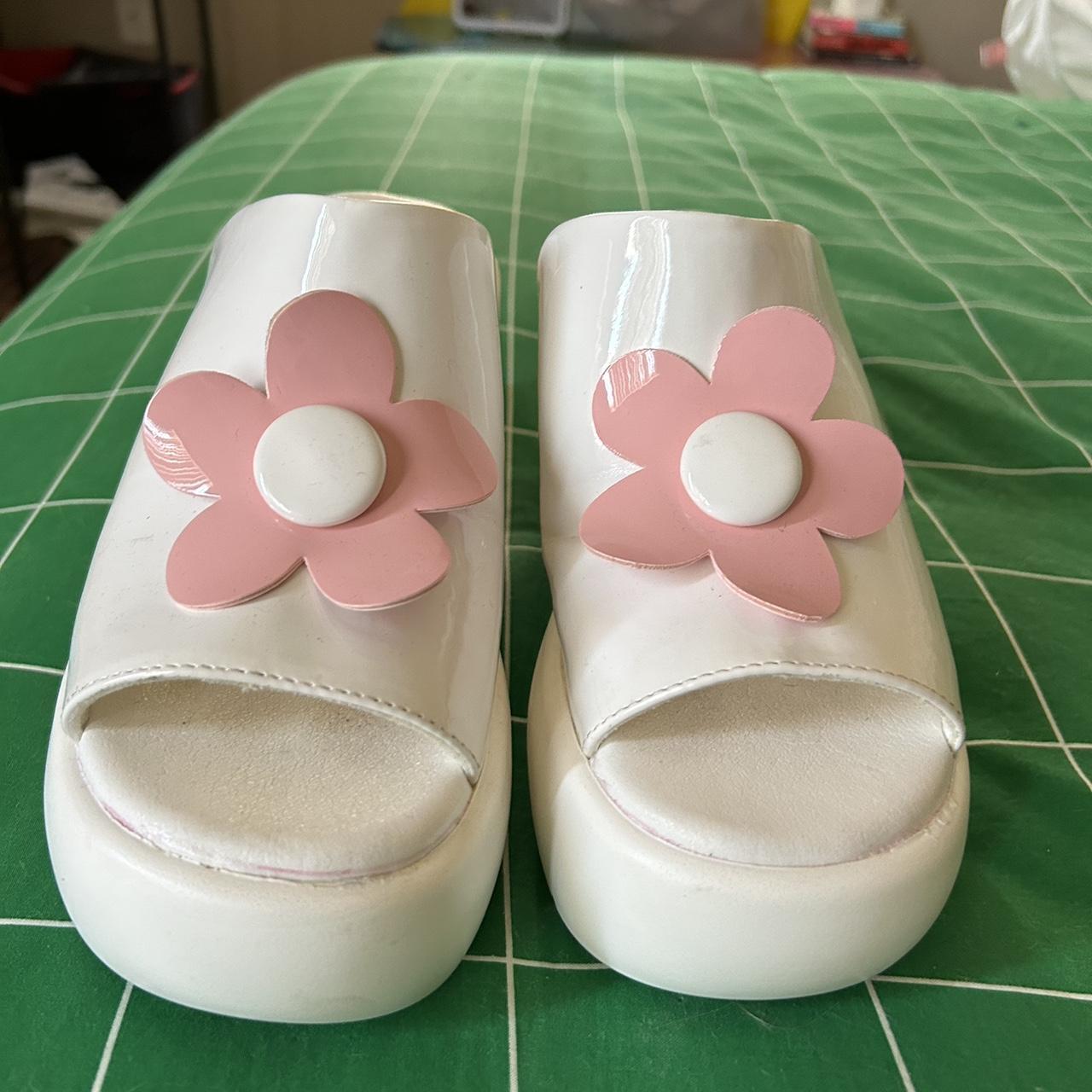 platform sandals with daisy detail. never worn... - Depop