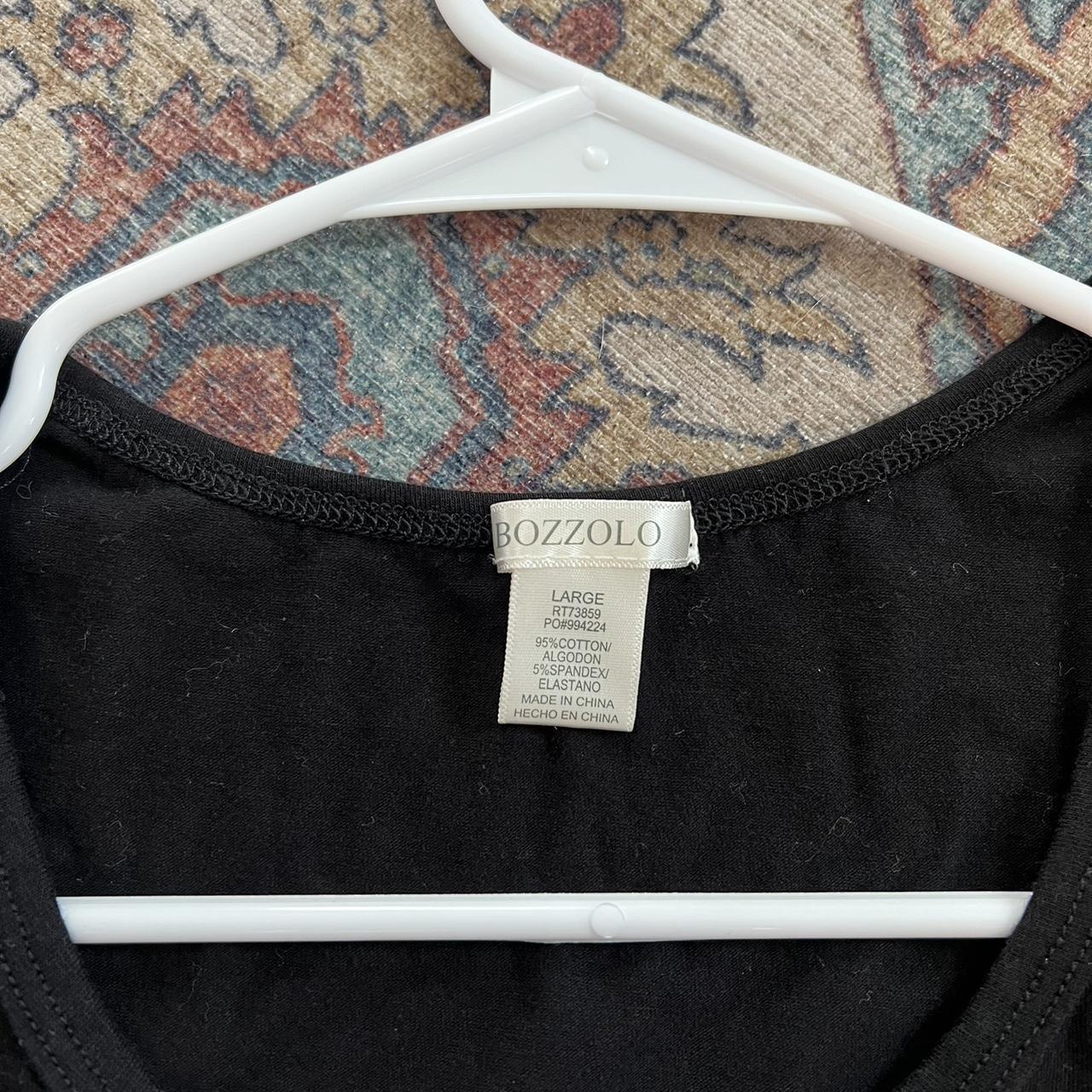 bozzolo black cropped tee size large never worn, no... - Depop