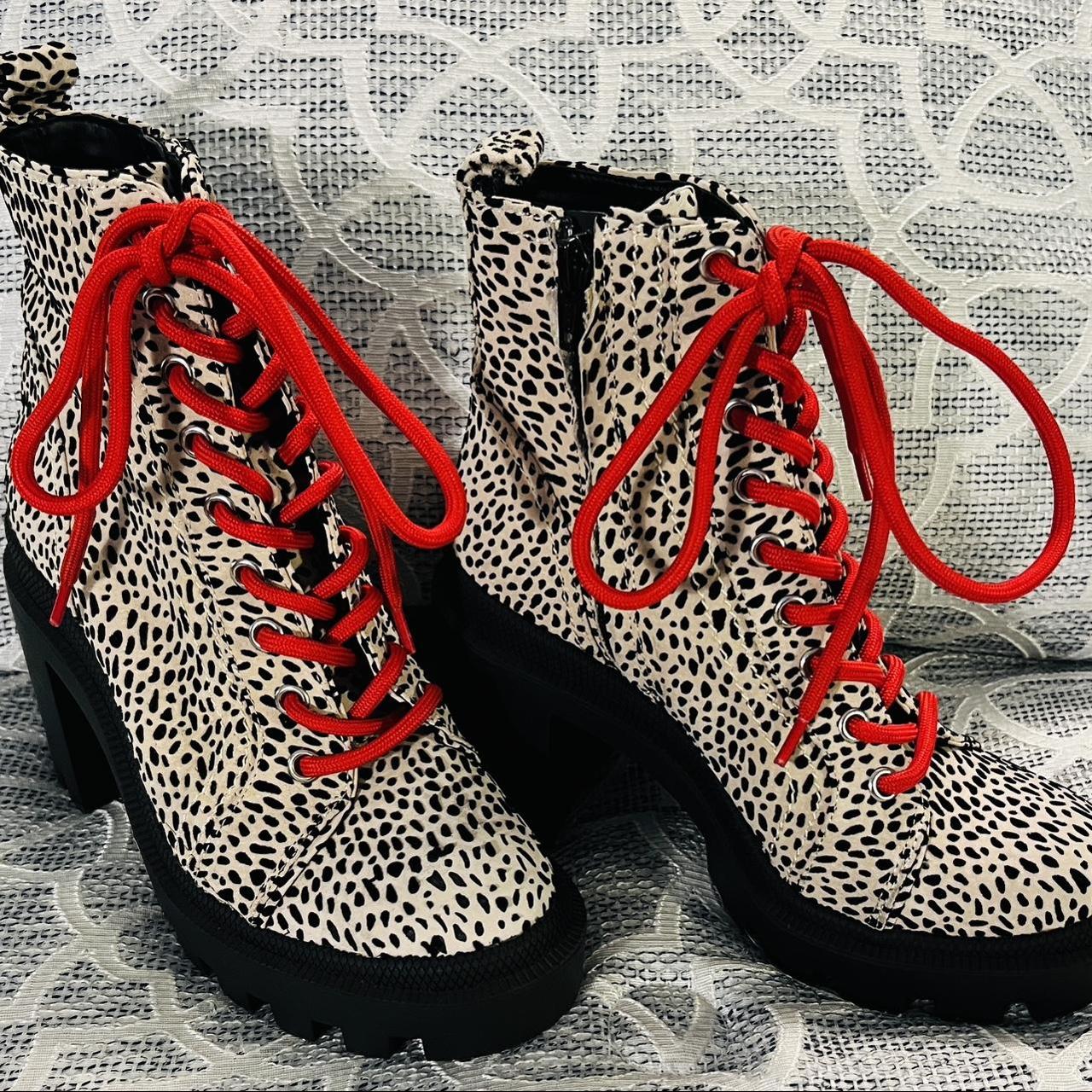 New Gianni Bini Ryedder Cheetah Print Combat Boots Depop