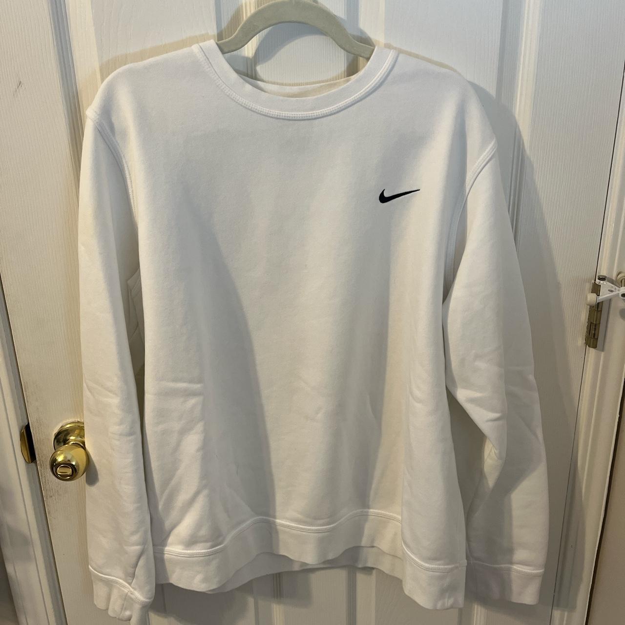 XL white Nike sweatshirt (very small stain near... - Depop