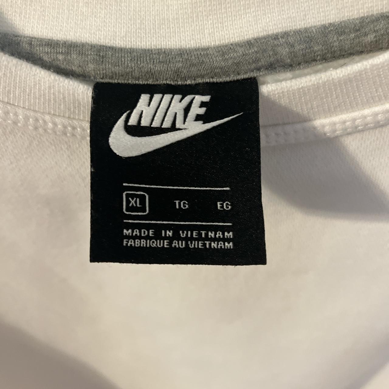 XL white Nike sweatshirt (very small stain near... - Depop