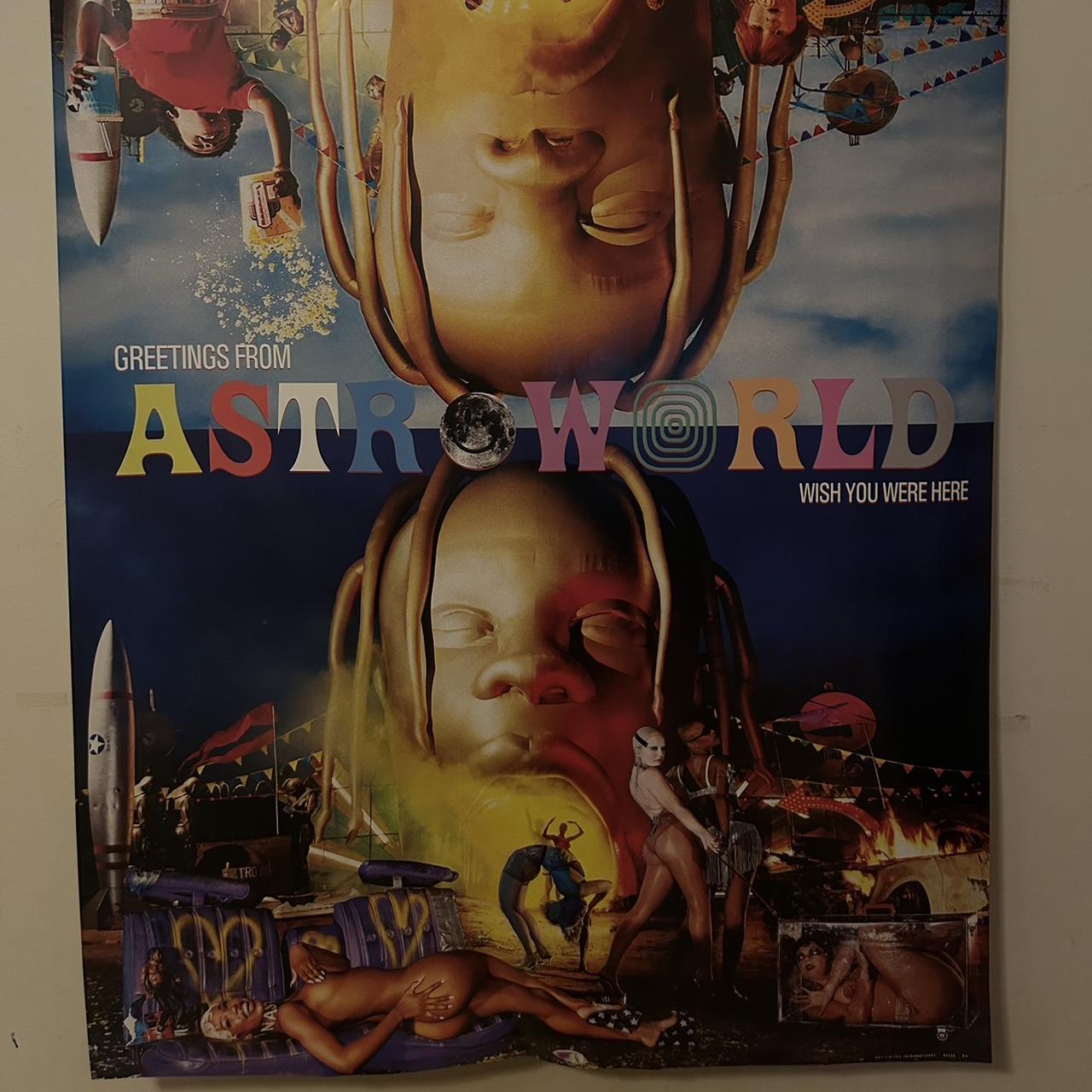 Travis Scott Astroworld Poster HandPainted L: 25” - Depop