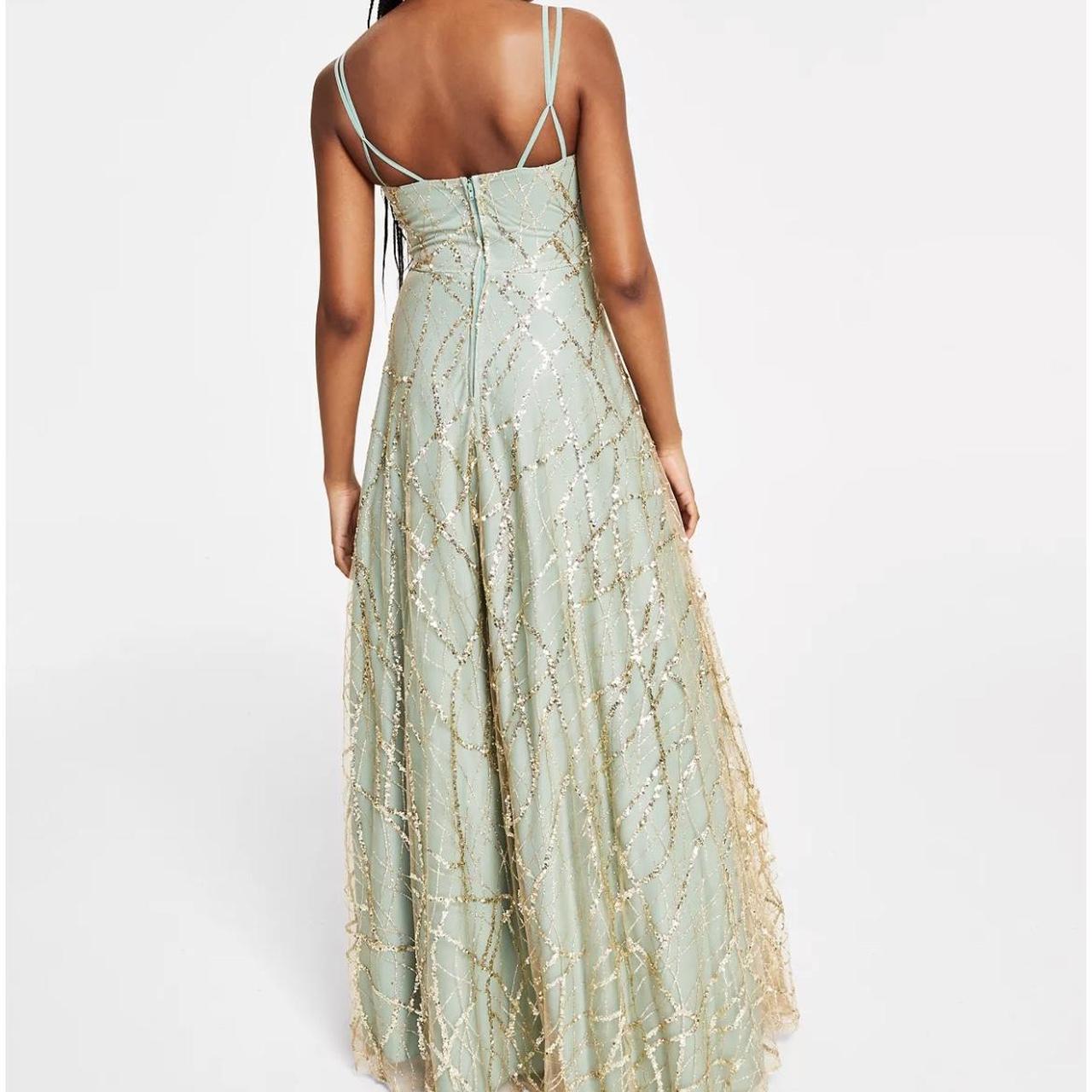 Macy's green evening sales gown