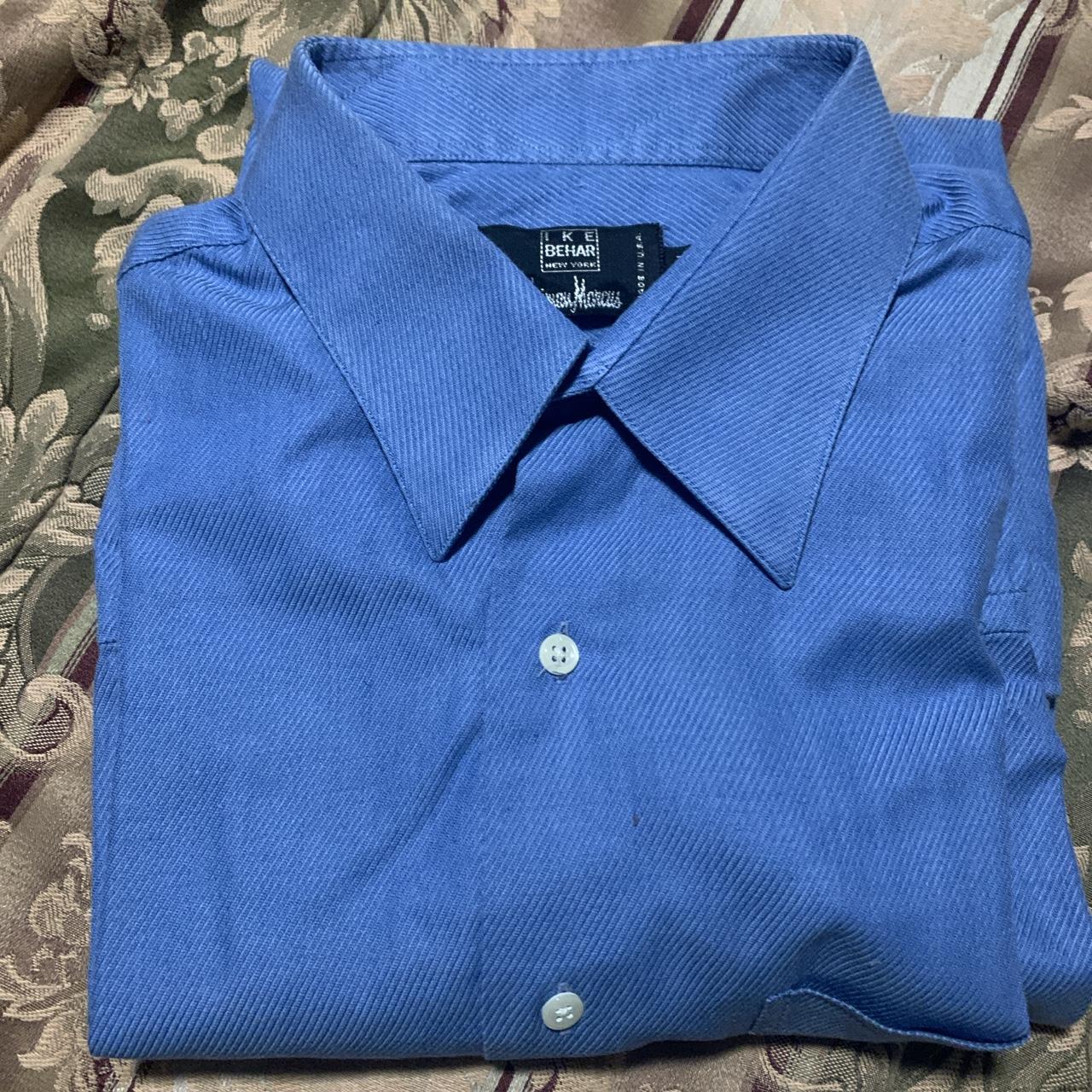 Ike Behar Men's Blue Shirt | Depop