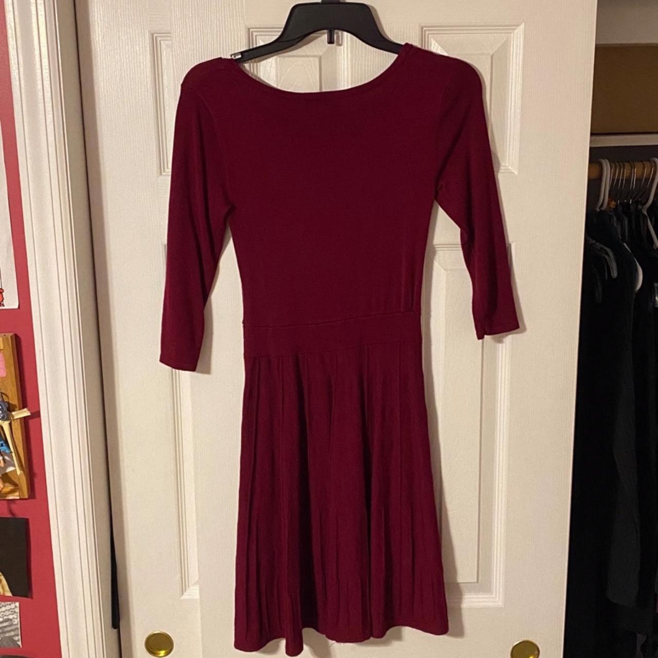 IZ Byer Women's Red and Burgundy Dress | Depop