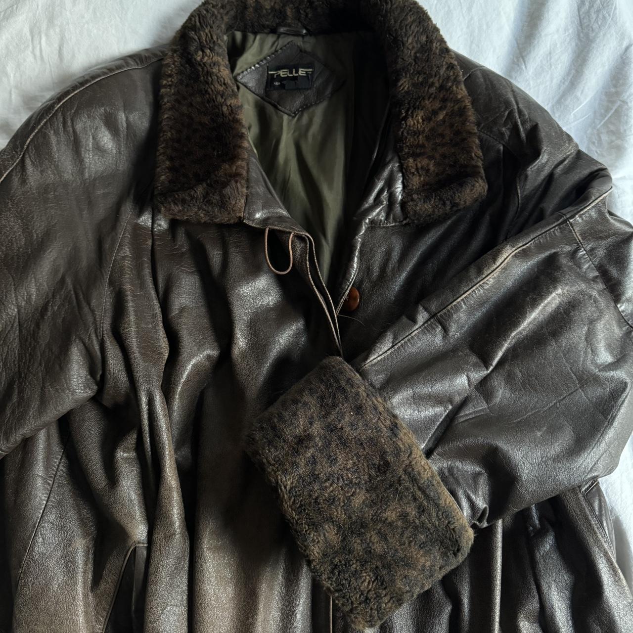 ジャケット・アウター 90s pelle pelle nylon mods fur coat 1/1 Red embellished leather jacket with a detachable | Depop