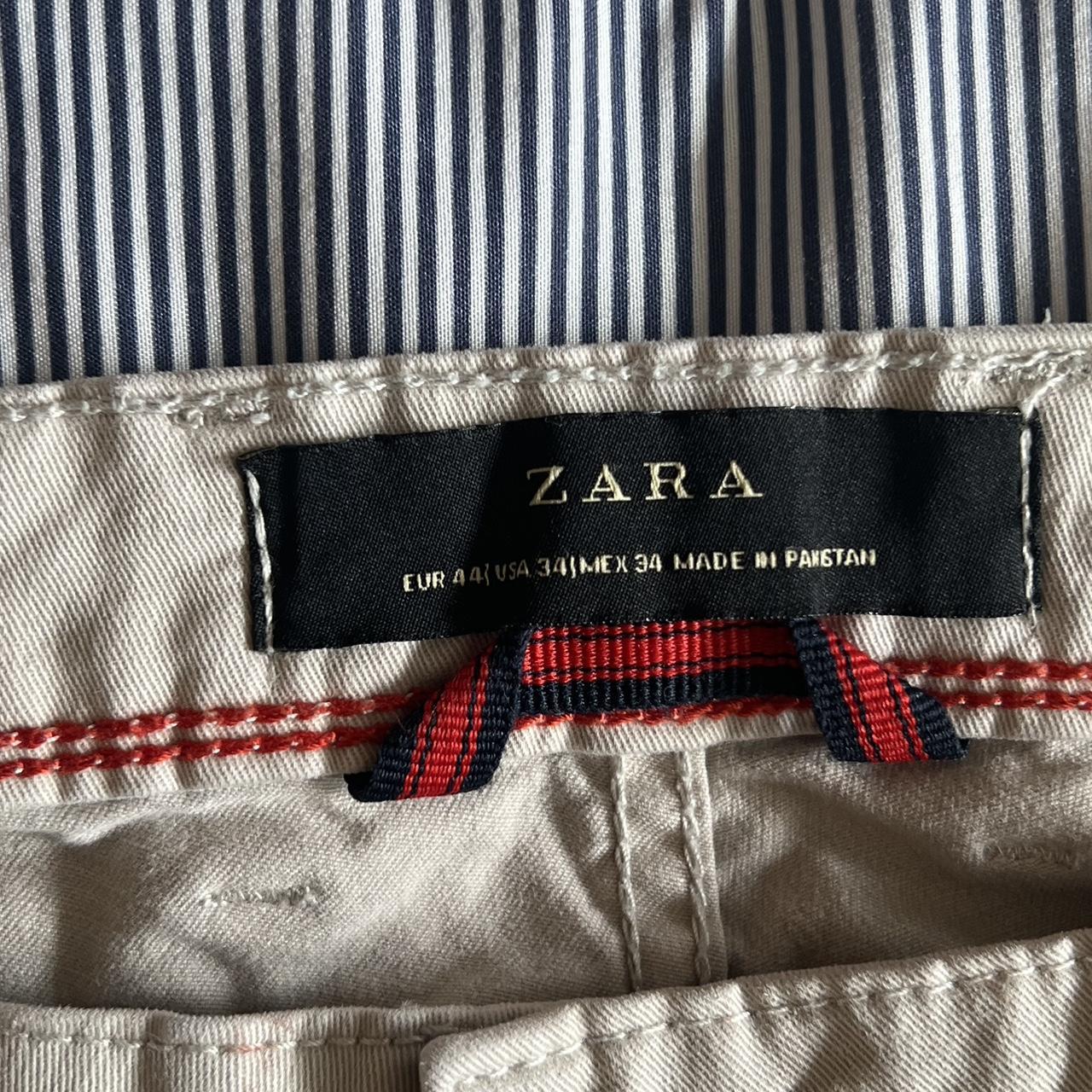 Zara Men's Cream and White Trousers | Depop