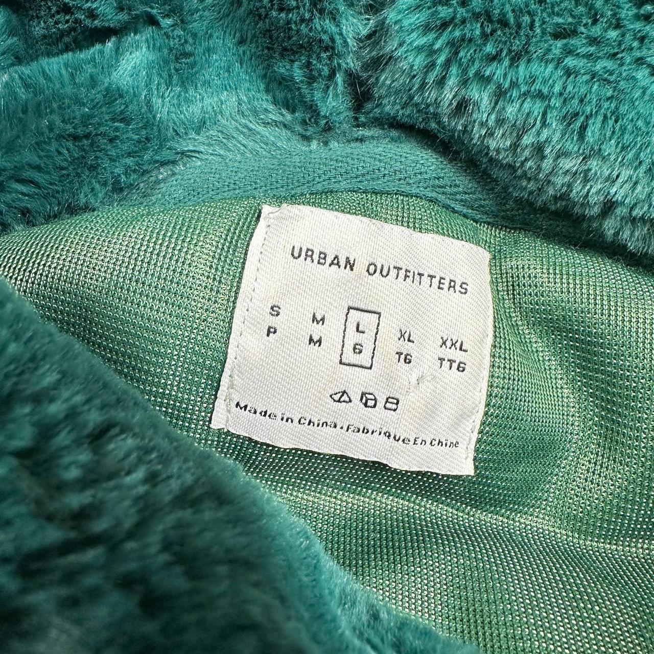 Urban Outfitters Deep Green Faux Fur Hoodie Sweatshirt