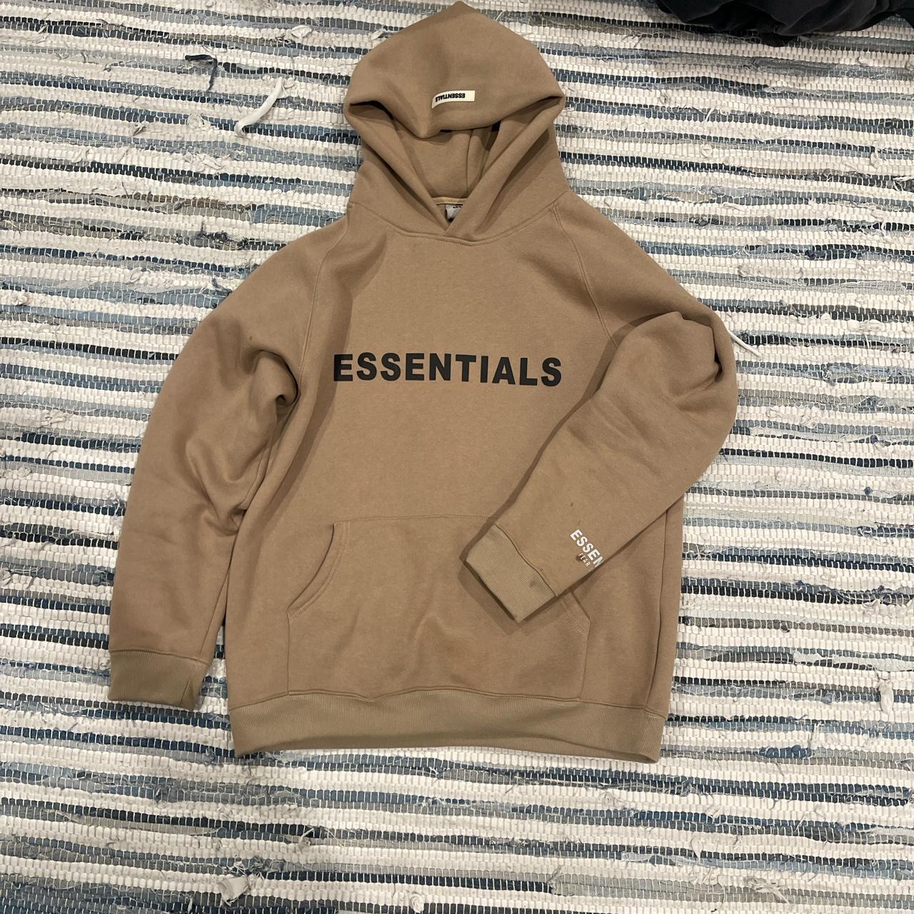 Fear of God Men's Tan and Cream Hoodie | Depop