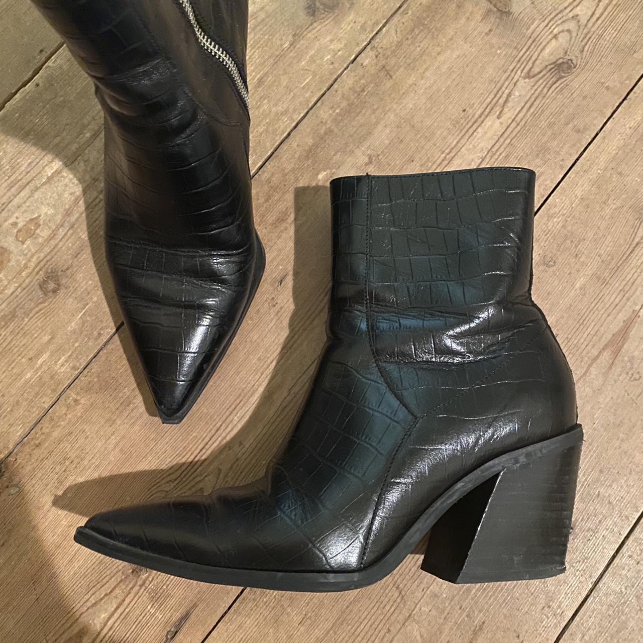 Jo Mercer - Size 38, Leather, Cuban heel boots. - Depop