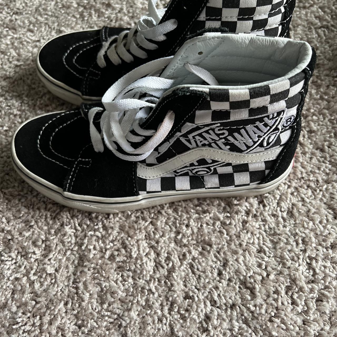 Checkered vans high top best sale