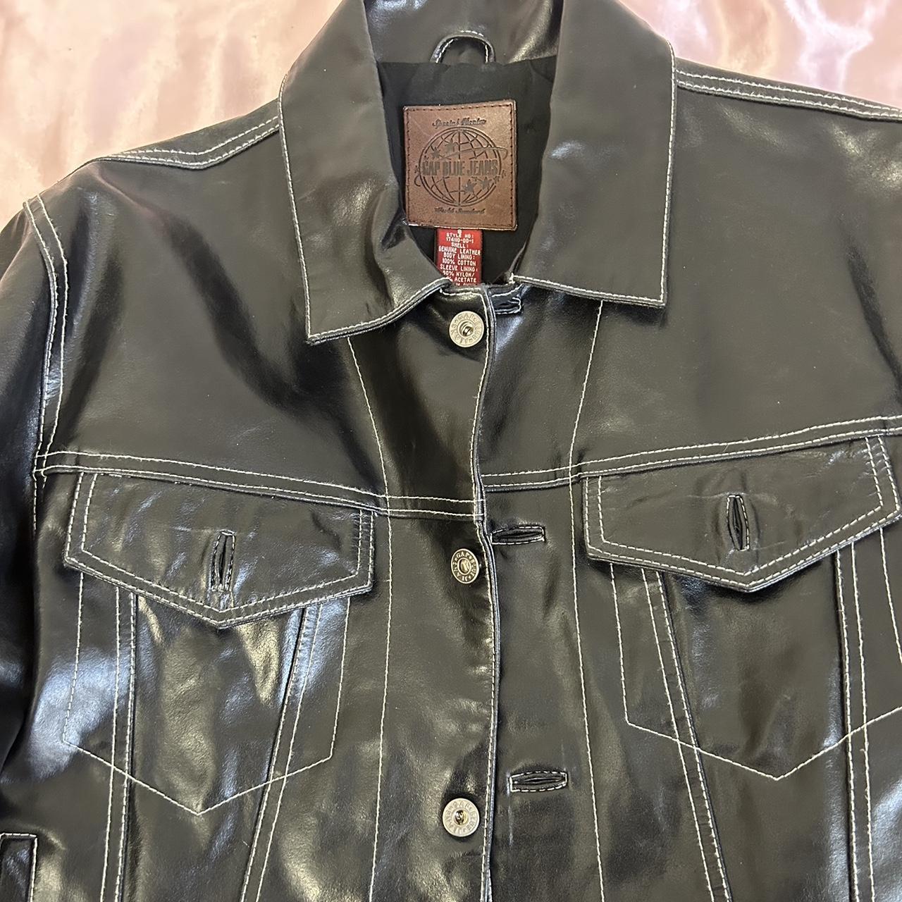 Gap leather trucker jacket on sale