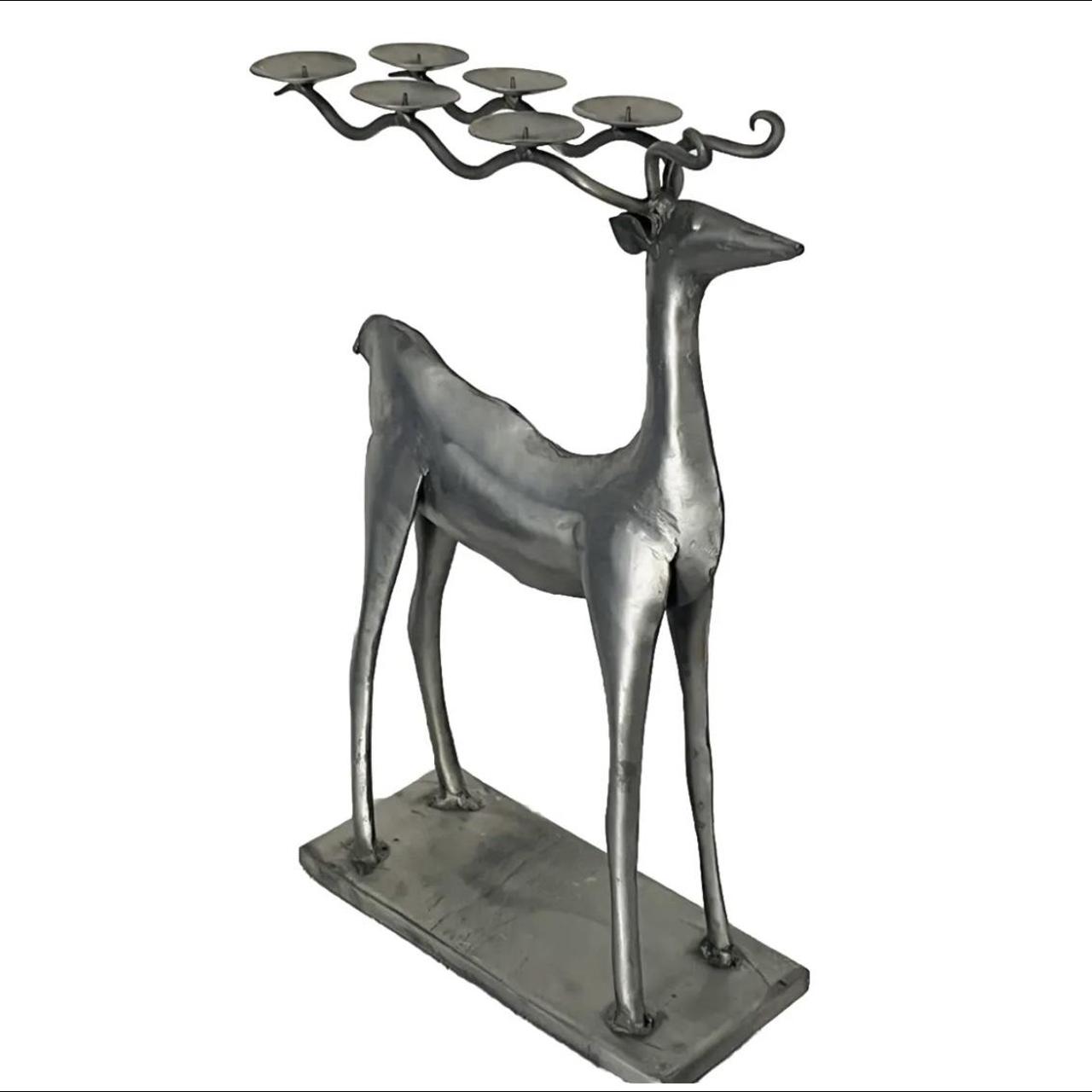 Metal Reindeer Candle Holder Candelabra Holiday... Depop