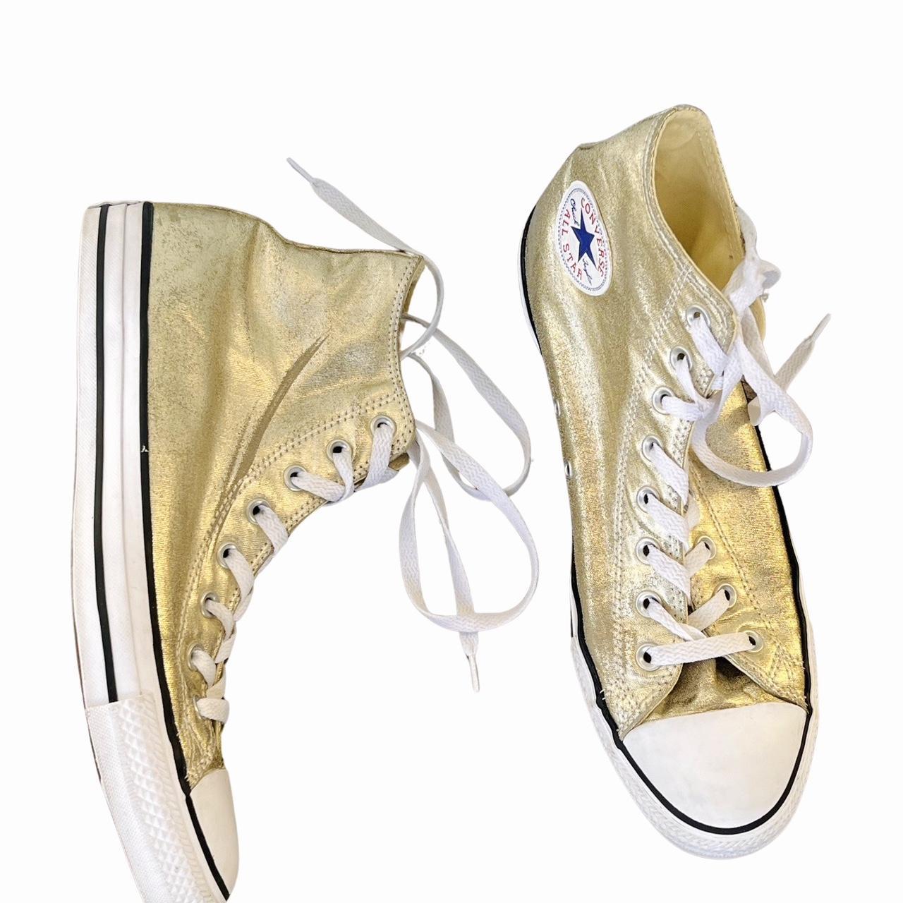 Converse sales gold trainers