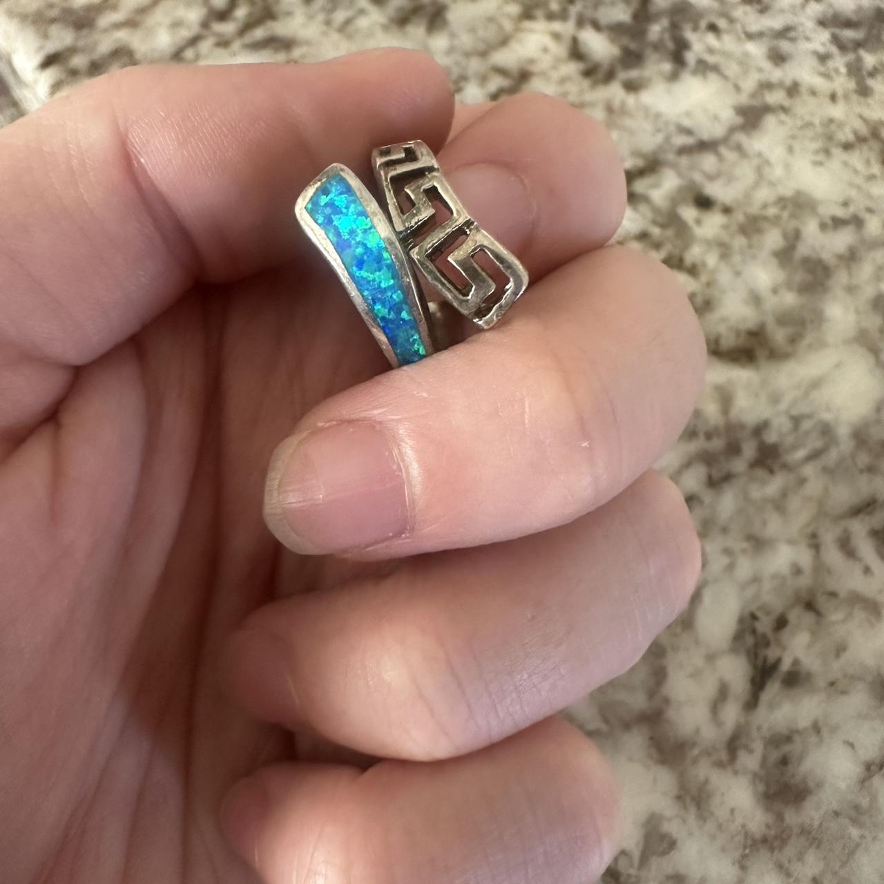 Women's Ring - Silver/Multi – Unique Blue Opal an… - image 1