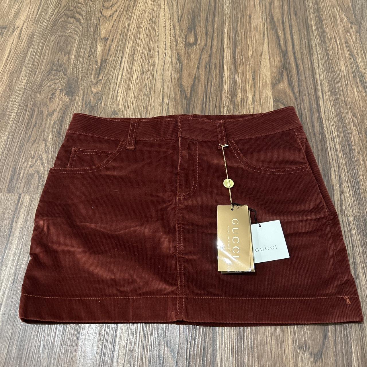 Gucci burgundy skirt best sale